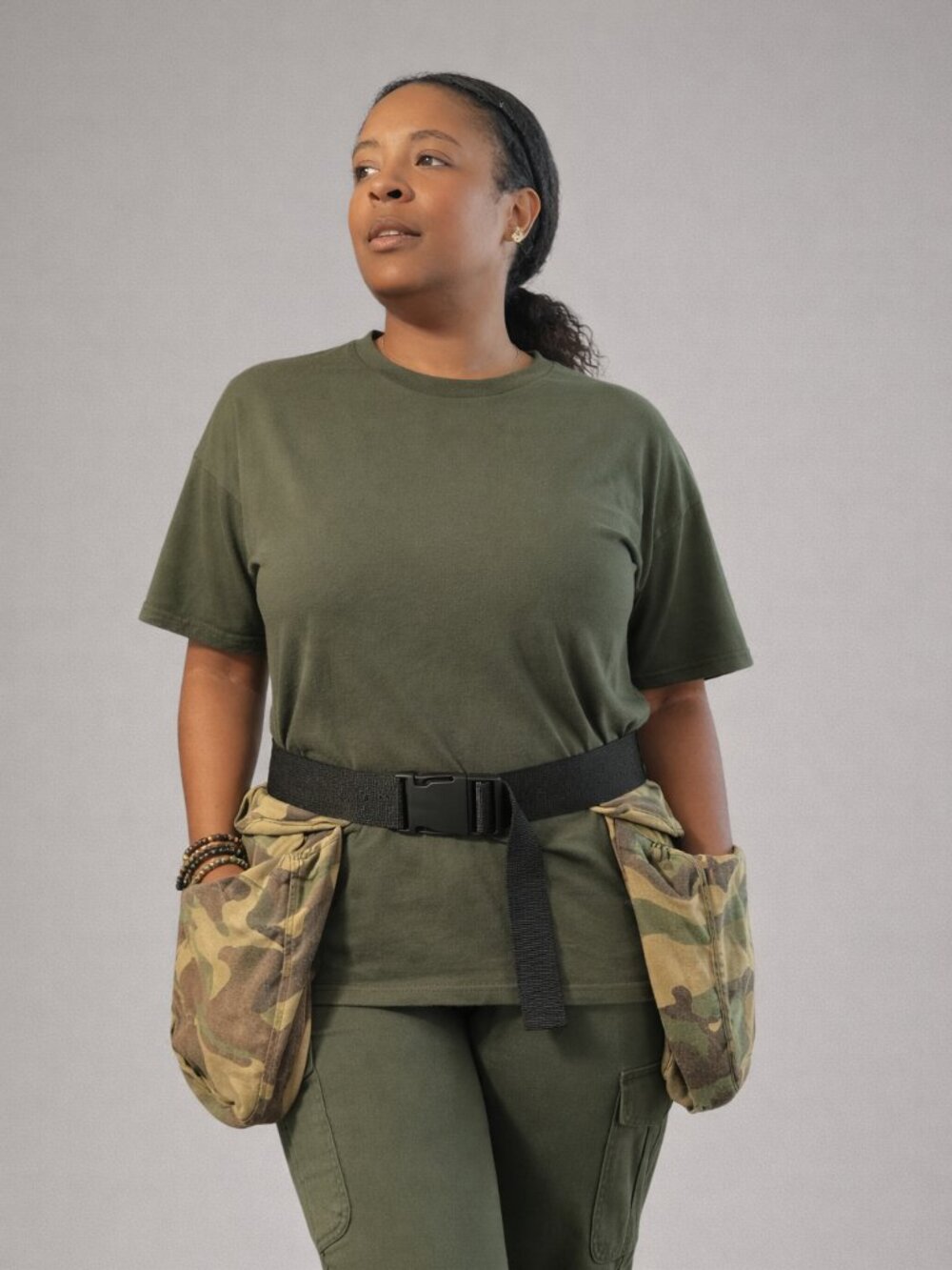 Camo Utility 3 Pocket Belt Adjustable Waist Hands-Free Festival Travel Pouch